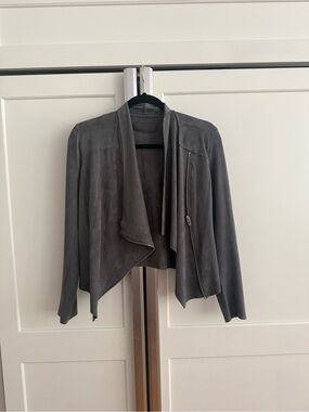 Women's Suede Drape Jacket - Gray
